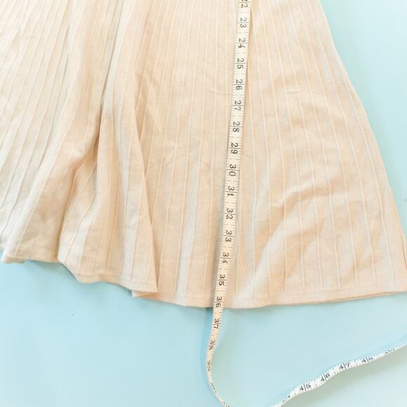 NNEW Ann Taylor Tan Ribbed Basic Academia Short Sleeve Dress Size Medium Petite - Picture 6 of 8